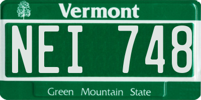 VT license plate NEI748