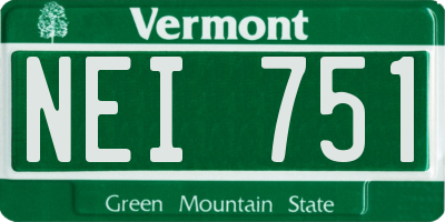 VT license plate NEI751