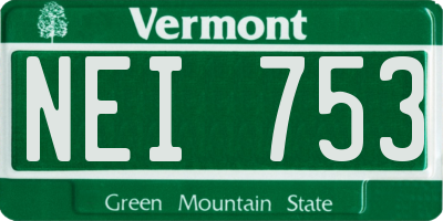 VT license plate NEI753