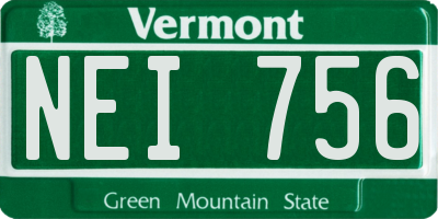 VT license plate NEI756