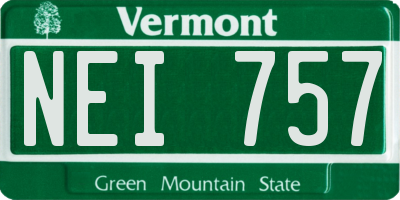 VT license plate NEI757