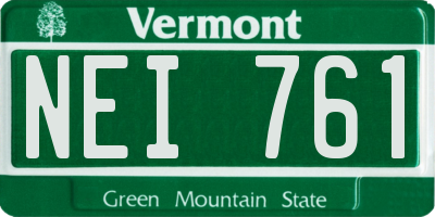 VT license plate NEI761
