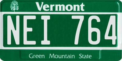VT license plate NEI764