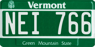 VT license plate NEI766