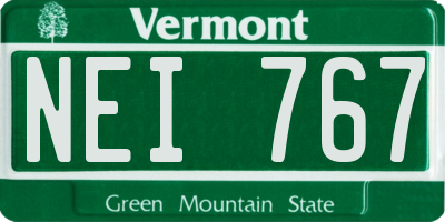 VT license plate NEI767