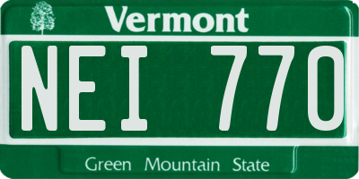 VT license plate NEI770