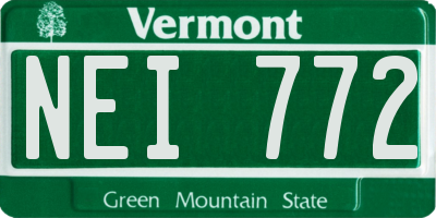 VT license plate NEI772