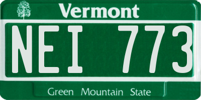 VT license plate NEI773