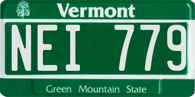 VT license plate NEI779
