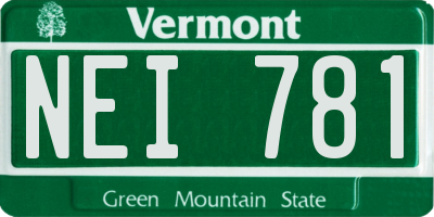 VT license plate NEI781