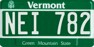 VT license plate NEI782