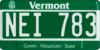 VT license plate NEI783