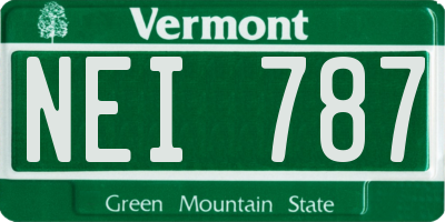 VT license plate NEI787