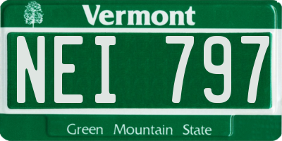 VT license plate NEI797