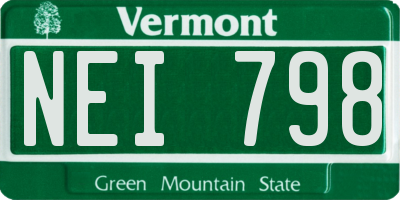 VT license plate NEI798