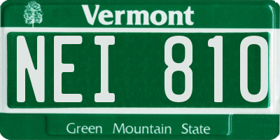 VT license plate NEI810