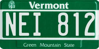 VT license plate NEI812
