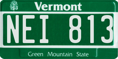 VT license plate NEI813