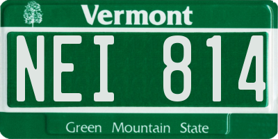 VT license plate NEI814