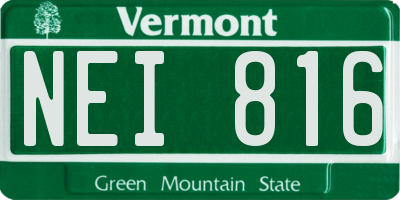 VT license plate NEI816