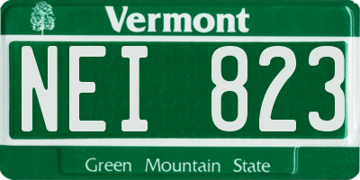 VT license plate NEI823