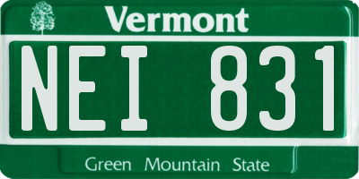 VT license plate NEI831