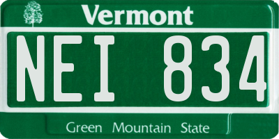VT license plate NEI834