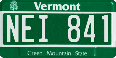 VT license plate NEI841