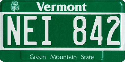 VT license plate NEI842