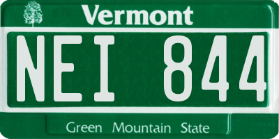 VT license plate NEI844