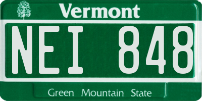 VT license plate NEI848
