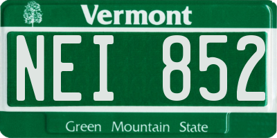 VT license plate NEI852