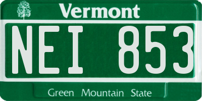 VT license plate NEI853