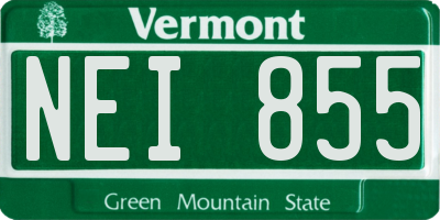 VT license plate NEI855