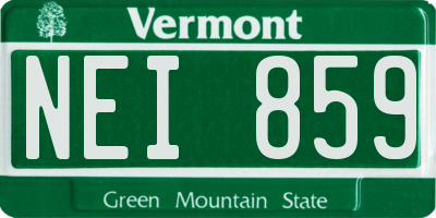 VT license plate NEI859