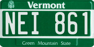 VT license plate NEI861