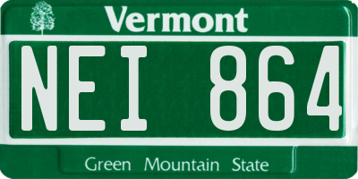 VT license plate NEI864