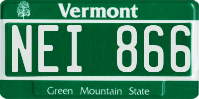 VT license plate NEI866