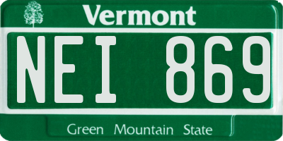 VT license plate NEI869