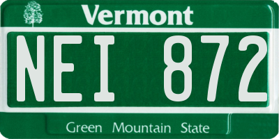 VT license plate NEI872