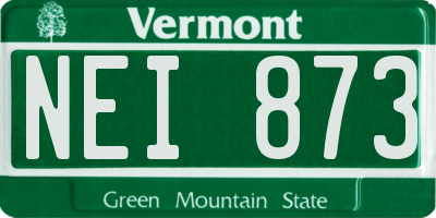 VT license plate NEI873