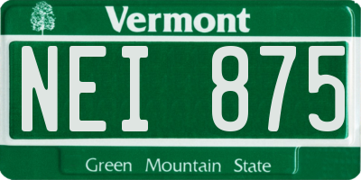VT license plate NEI875