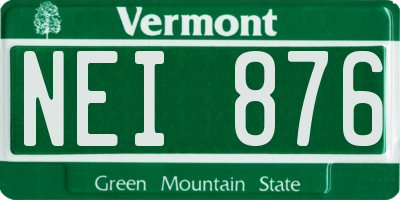 VT license plate NEI876