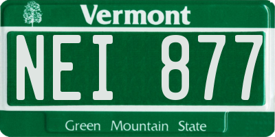 VT license plate NEI877