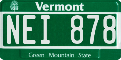 VT license plate NEI878