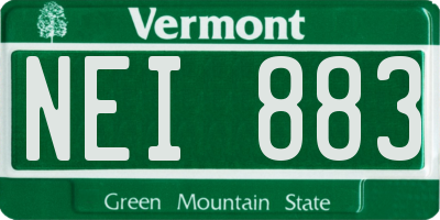 VT license plate NEI883