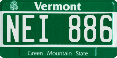 VT license plate NEI886