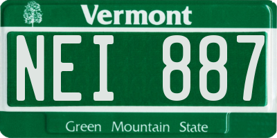 VT license plate NEI887