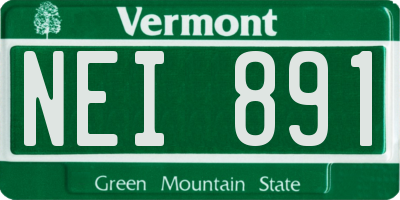 VT license plate NEI891