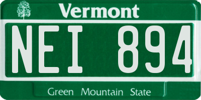 VT license plate NEI894